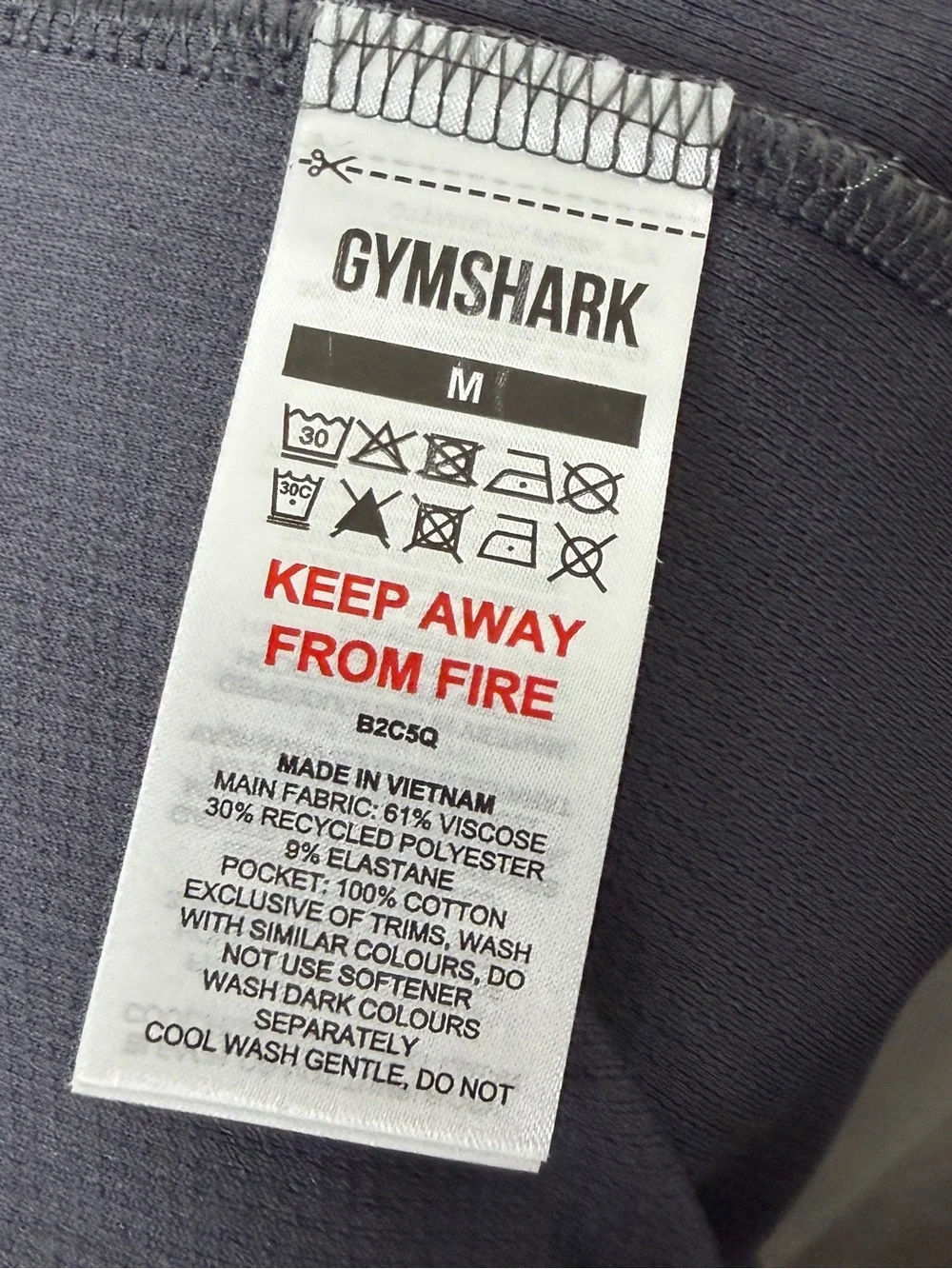 GYMSHARK / gray wide leg baggy waffle knit drawstring sweatpants / M